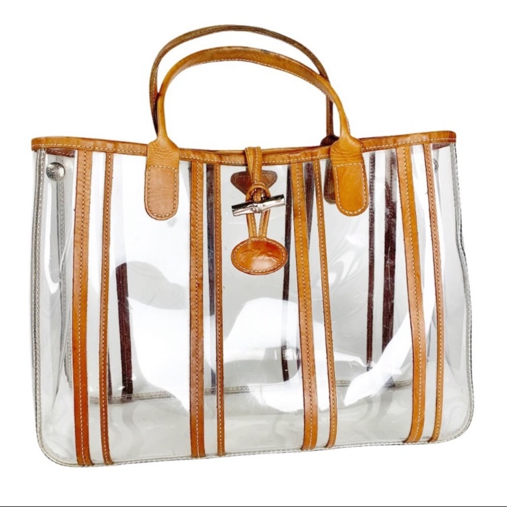 Vintage Longchamp Vinyl Roseau Tote
